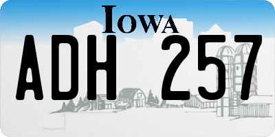 IA license plate ADH257