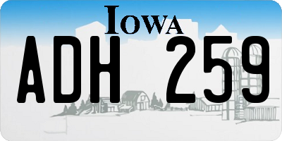 IA license plate ADH259