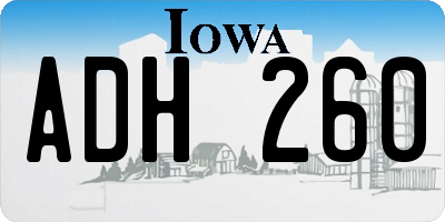 IA license plate ADH260