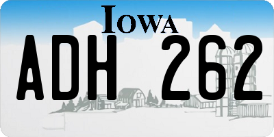 IA license plate ADH262