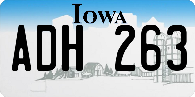 IA license plate ADH263