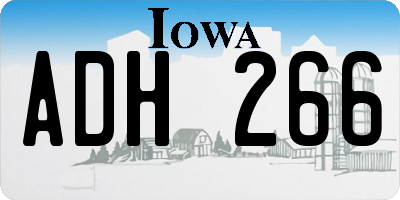 IA license plate ADH266