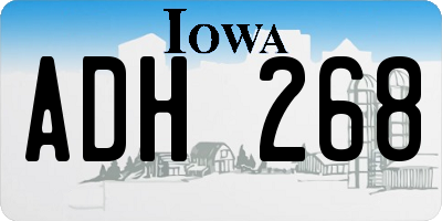 IA license plate ADH268