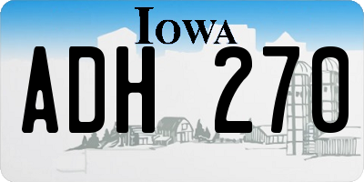 IA license plate ADH270