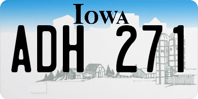 IA license plate ADH271