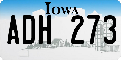 IA license plate ADH273