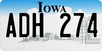IA license plate ADH274