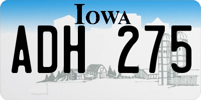 IA license plate ADH275