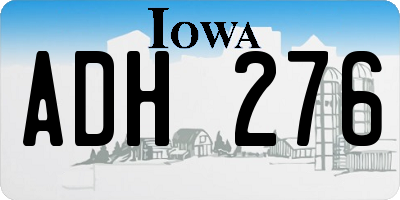 IA license plate ADH276
