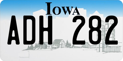 IA license plate ADH282