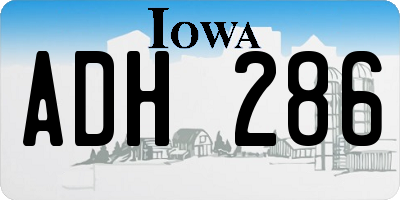 IA license plate ADH286