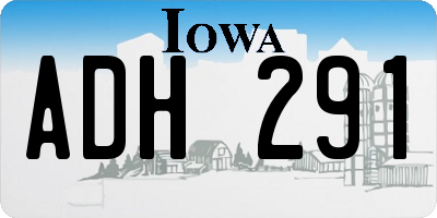 IA license plate ADH291