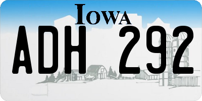 IA license plate ADH292