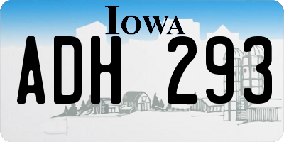 IA license plate ADH293