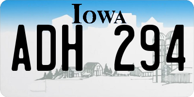 IA license plate ADH294