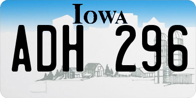 IA license plate ADH296