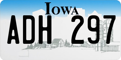 IA license plate ADH297