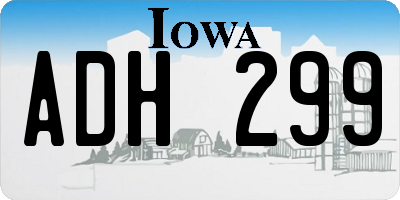 IA license plate ADH299