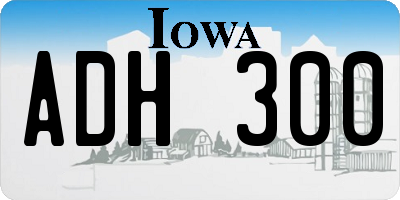 IA license plate ADH300