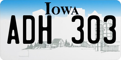 IA license plate ADH303