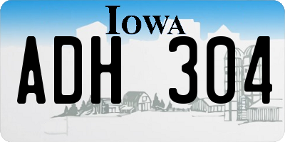 IA license plate ADH304