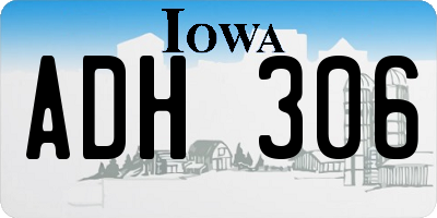 IA license plate ADH306