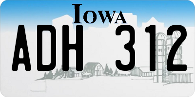IA license plate ADH312