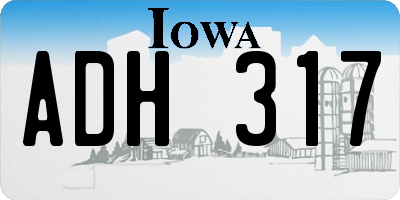 IA license plate ADH317