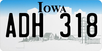 IA license plate ADH318