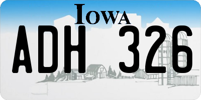 IA license plate ADH326