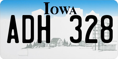 IA license plate ADH328