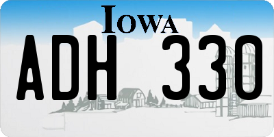 IA license plate ADH330