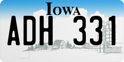IA license plate ADH331