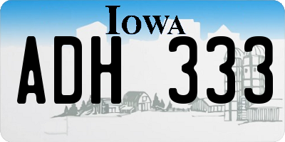 IA license plate ADH333