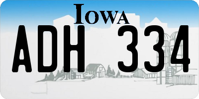 IA license plate ADH334