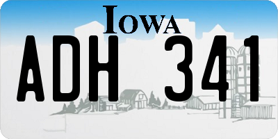 IA license plate ADH341