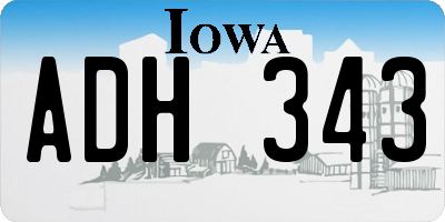 IA license plate ADH343