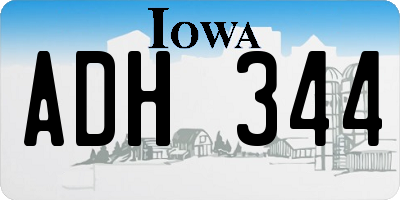 IA license plate ADH344