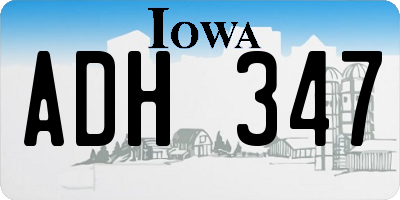 IA license plate ADH347