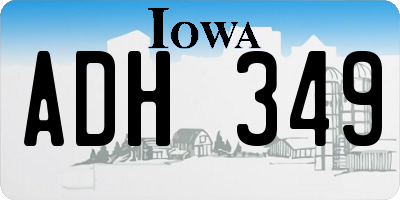 IA license plate ADH349