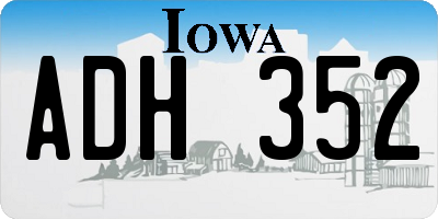 IA license plate ADH352