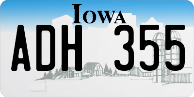 IA license plate ADH355