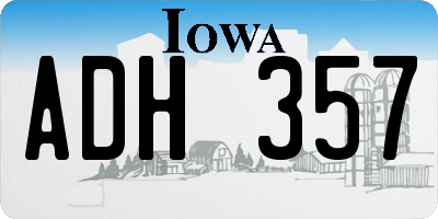 IA license plate ADH357