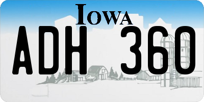 IA license plate ADH360