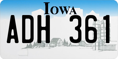IA license plate ADH361