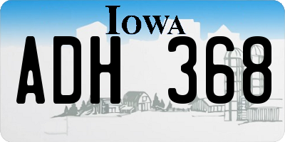 IA license plate ADH368