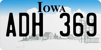 IA license plate ADH369