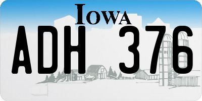 IA license plate ADH376