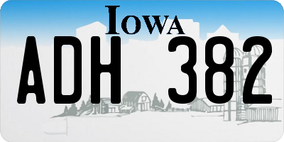 IA license plate ADH382