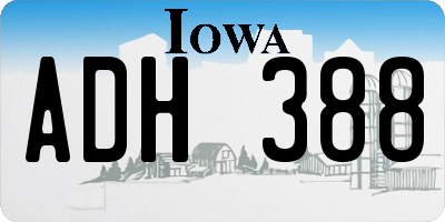 IA license plate ADH388